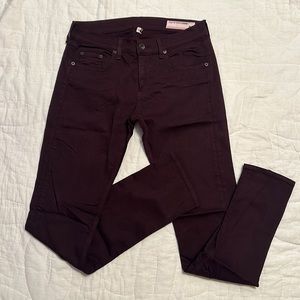 Rag & bone maroon/dark red stretch skinny jean